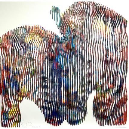 Painting Etre ensemble pour toujours et s'aimer à jamais by Schroeder Virginie | Painting Pop-art Acrylic, Oil Pop icons