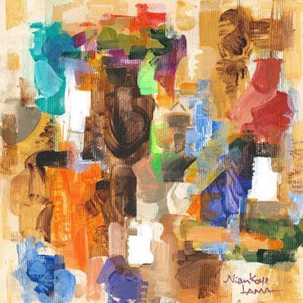 Pintura Couleurs Tropicales 4 por Lama Niankoye | Pintura Figurativo Acrílico Life style