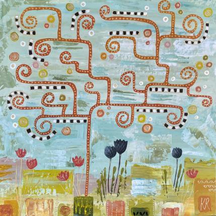 Painting Les jardins de Versailles by Romanelli Karine | Painting Figurative Gluing Landscapes