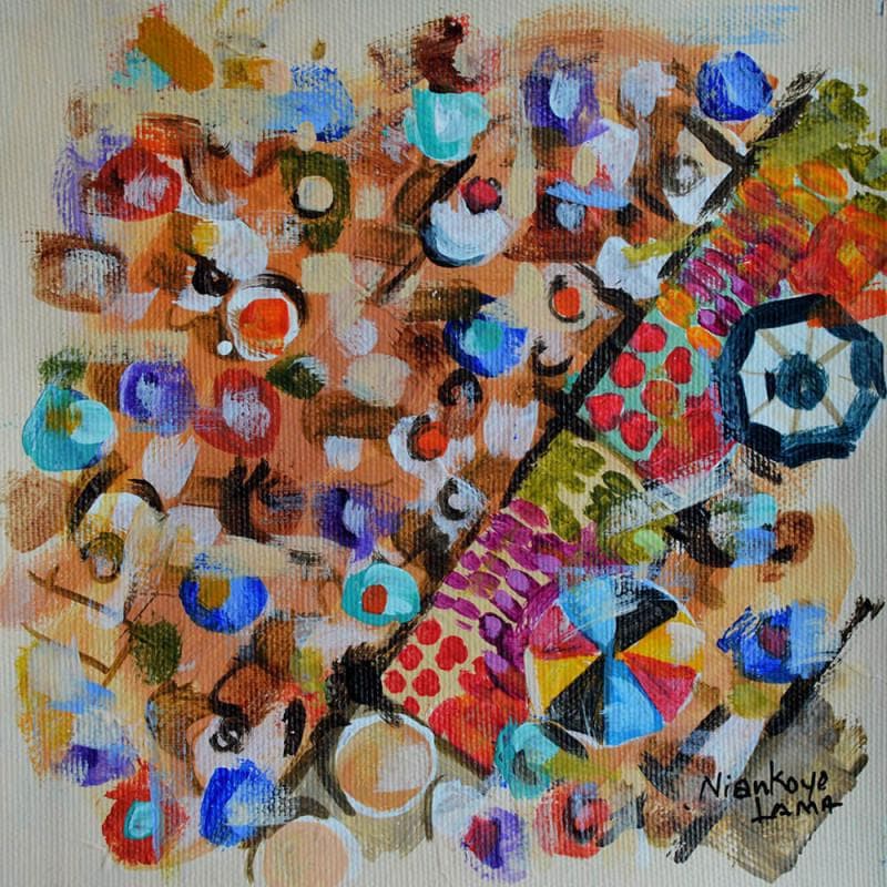 Painting Place de marché 264 by Lama Niankoye | Painting Figurative Life style Acrylic