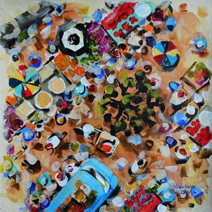 Peinture Place de marché 270 par Lama Niankoye | Tableau Figuratif Acrylique Scènes de vie