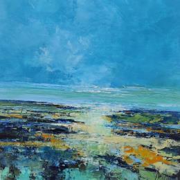 Painting Crépuscule sur la manche by Dessein Pierre | Painting Figurative Oil Landscapes, Marine