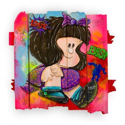 Painting Mafalda by Molla Nathalie  | Painting Pop-art Wood Pop icons