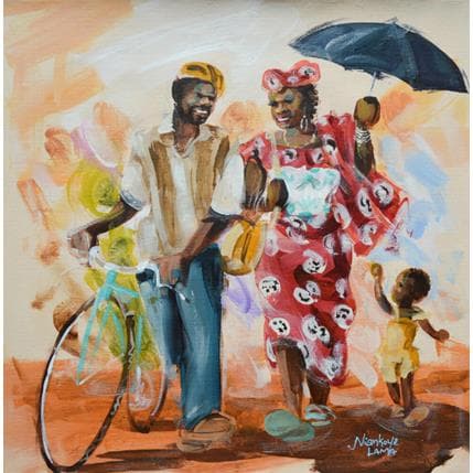 Peinture La balade par Lama Niankoye | Tableau Figuratif Acrylique Scènes de vie