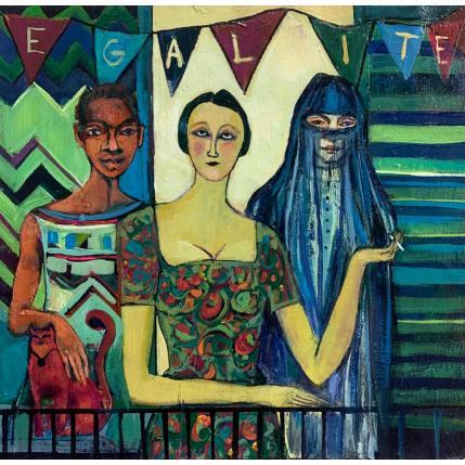 Painting Egalite by Machi x Silvina Sundblad | Painting Figurative Oil Life style