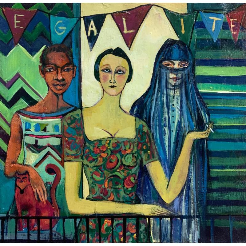 Gemälde Egalite  von Machi x Silvina Sundblad | Gemälde Figurativ Alltagsszenen Öl