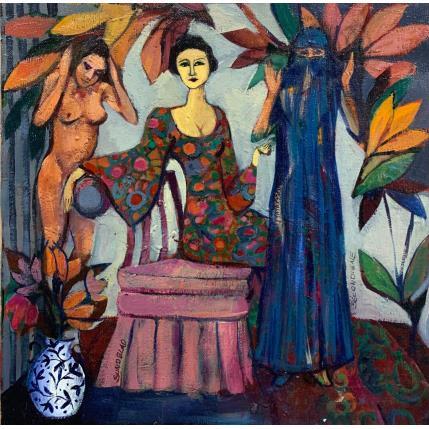 Painting Three women by Machi x Silvina Sundblad | Painting Figurative Oil Life style