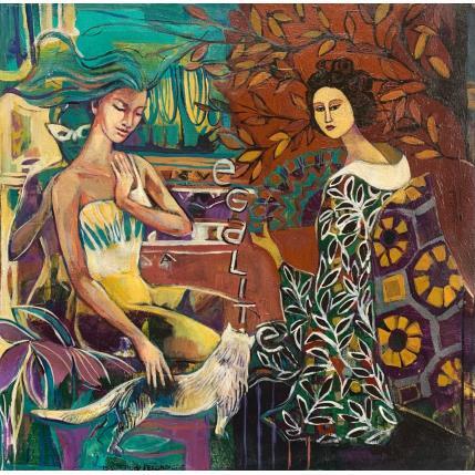 Painting Two women  by Machi x Silvina Sundblad | Painting Figurative Oil Life style