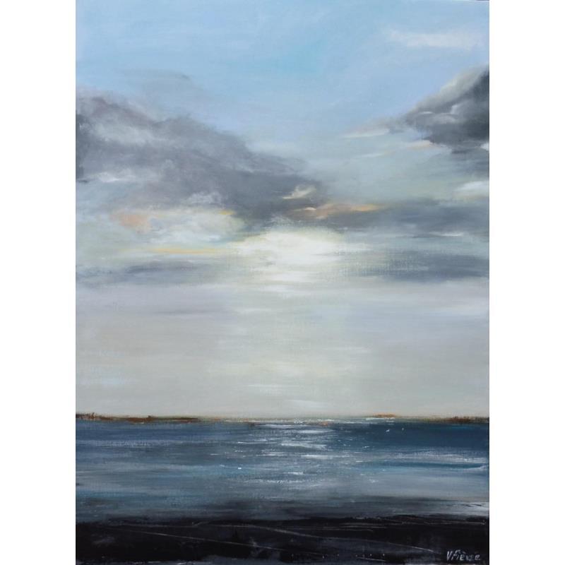 Painting Entre les nuages by Fièvre Véronique | Painting Figurative Oil Marine