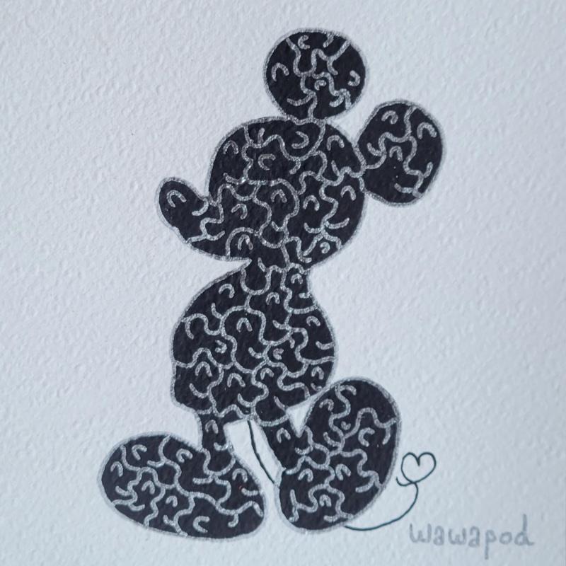 Painting Happy Mickey Black  by Wawapod | Painting Pop-art Pop icons Acrylic Posca