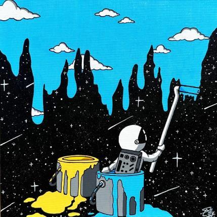 Painting Peinture du ciel by Elly | Painting Pop-art Acrylic, Posca Landscapes, Nature