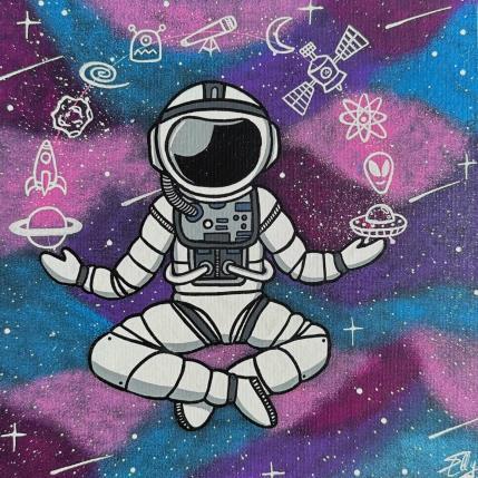 Painting Méditation dans l'Espace by Elly | Painting Pop-art Acrylic, Posca Life style