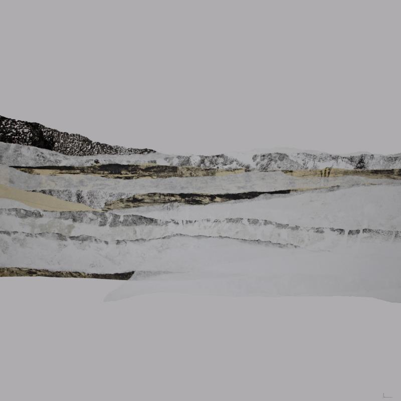 Gemälde #42 from the series The Land Seems Inhabited to Them von Sousa de Sousa Bárbara | Gemälde Abstrakt Landschaften Minimalistisch Schwarz & Weiß Collage