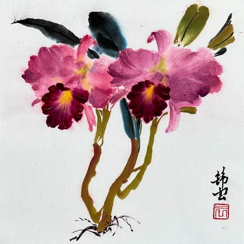 Pintura Orchidées por Tayun | Pintura Figurativo Naturalezas muertas Ink