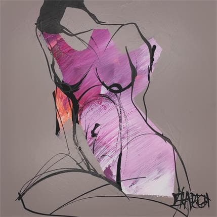 Painting Rose 1 by Chaperon Martine | Painting Figurative Acrylic Nude