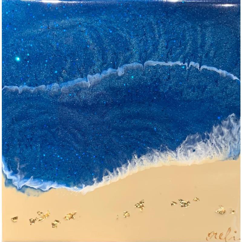 Peinture Night par Aurélie Lafourcade painter | Tableau Figuratif Paysages Marine Acrylique Résine