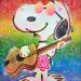 Painting snoopy peace and love by Lemoine Mael | Painting Pop-art Pop icons Graffiti Posca