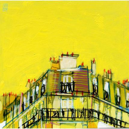 Gemälde Derrière la fenêtre un puits de lumière von Anicet Olivier | Gemälde Figurativ Acryl Urban