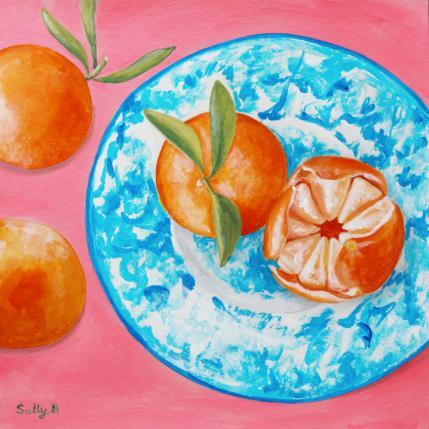 Painting Mandarins sur assiette chinoiserie by Sally B | Painting Raw art Acrylic Pop icons, Still-life