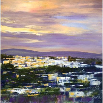 Peinture La coline au couchant par Fièvre Véronique | Tableau Figuratif Acrylique Paysages