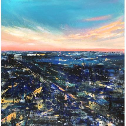 Peinture Bientôt la nuit par Fièvre Véronique | Tableau Figuratif Acrylique Urbain