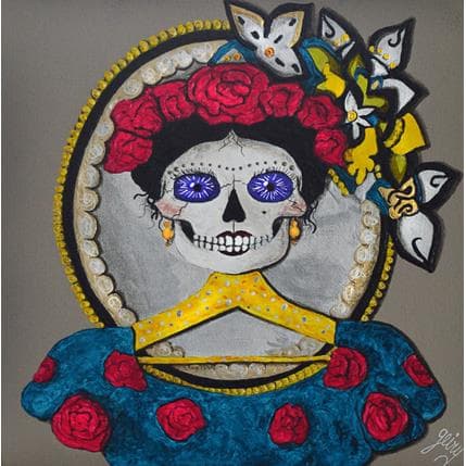 Painting Le miroir de Frida by Geiry | Painting Figurative Acrylic Portrait