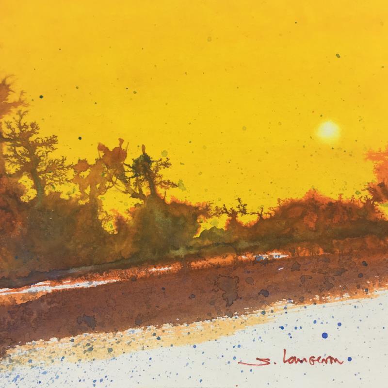 Painting Premiers rayons by Langeron Stéphane | Painting Figurative Subject matter Landscapes Watercolor