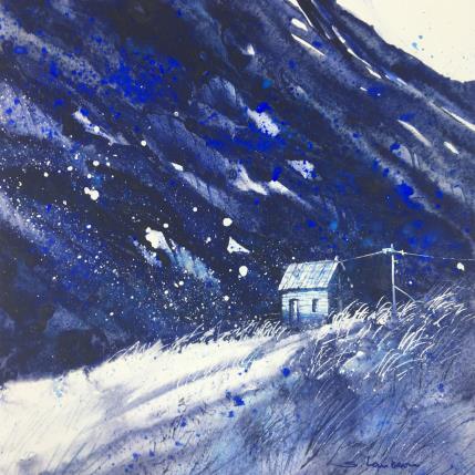 Painting Un cabane en Scandinavie by Langeron Stéphane | Painting Figurative Watercolor Landscapes