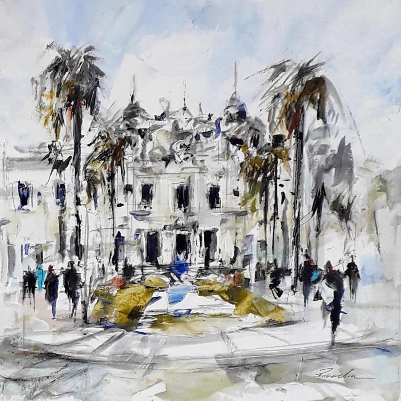 Painting CAFE DE PARIS MONTE CARLO by Poumelin Richard | Painting Figurative Landscapes Urban Oil