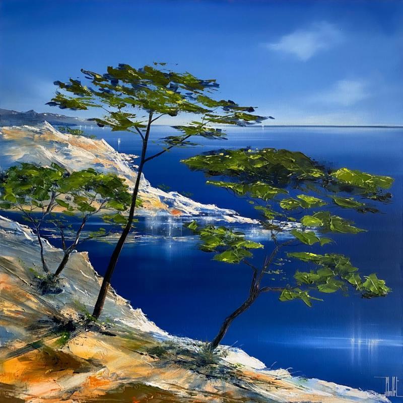 Gemälde Souvenir des Calanques von Guillet Jerome | Gemälde Figurativ Marine Öl Acryl