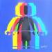 Peinture Multi Lego Bleu  par Wawapod | Tableau Pop-art Icones Pop Acrylique Posca