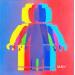 Painting Multi Lego Bleu Rouge by Wawapod | Painting Pop-art Pop icons Acrylic Posca