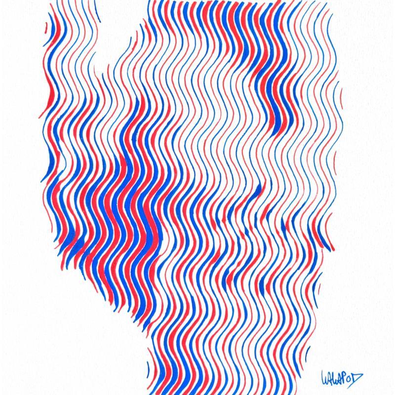 Painting Dos rouge et bleu by Wawapod | Painting Pop-art Nude Acrylic Posca