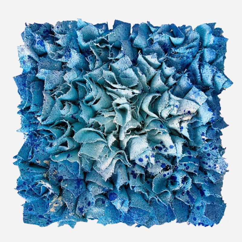 Gemälde The sky in spring  von Dalloz Julie | Gemälde Art brut Materialismus Graffiti Holz Textil Upcycling