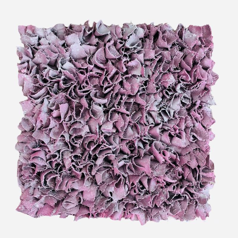 Peinture Macaron par Dalloz Julie | Tableau Art Singulier Matiérisme Graffiti Bois Textile Upcycling