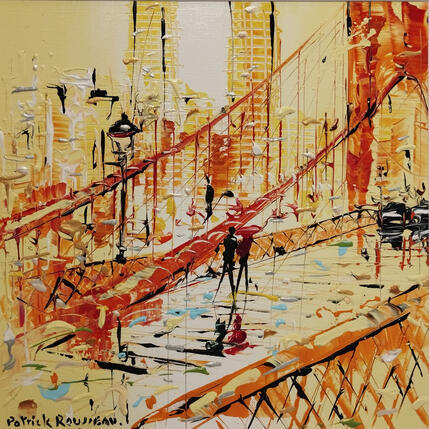 Painting D'une rive à l'autre by Rousseau Patrick | Painting Figurative Oil Urban