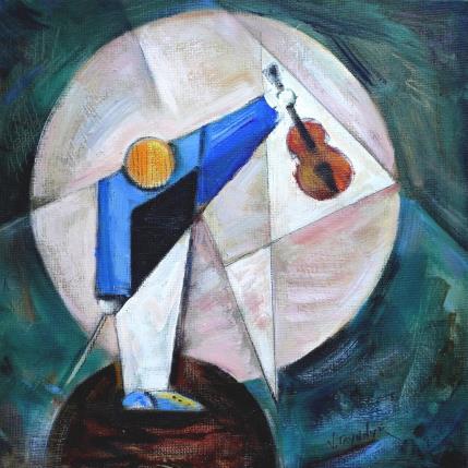 Painting Bravo in blue by Tryndyk Vasily | Painting Figurative Oil Minimalist