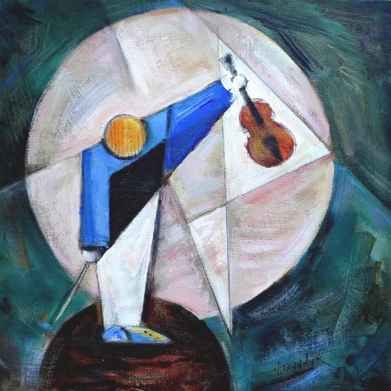 Painting Bravo in blue by Tryndyk Vasily | Painting Figurative Minimalist Oil