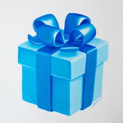 Peinture Blue gift for you dear par Bisoux Morgan | Tableau Figuratif Huile Natures mortes