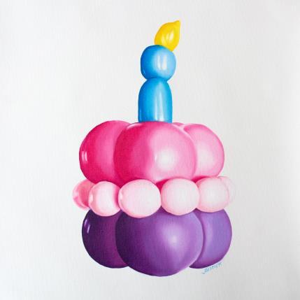 Pintura Inflated Bithday Cake l por Bisoux Morgan | Pintura Figurativo Aceite Naturalezas muertas