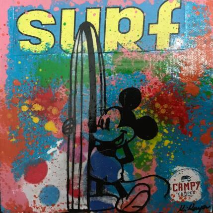 Peinture Mickey surf par Kikayou | Tableau Pop-art Graffiti Icones Pop