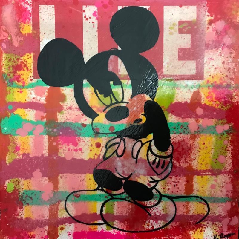 Peinture Mickey angry par Kikayou | Tableau Pop-art Icones Pop Graffiti