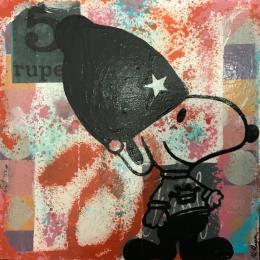Painting Snoopy london  by Kikayou | Painting Pop-art Graffiti Pop icons