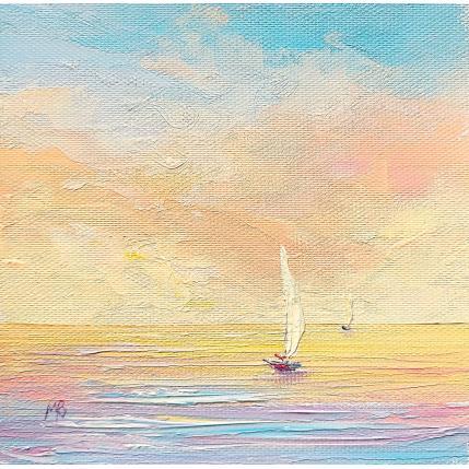 Painting Sérénité à l'infini by Blandin Magali | Painting Figurative Oil Landscapes