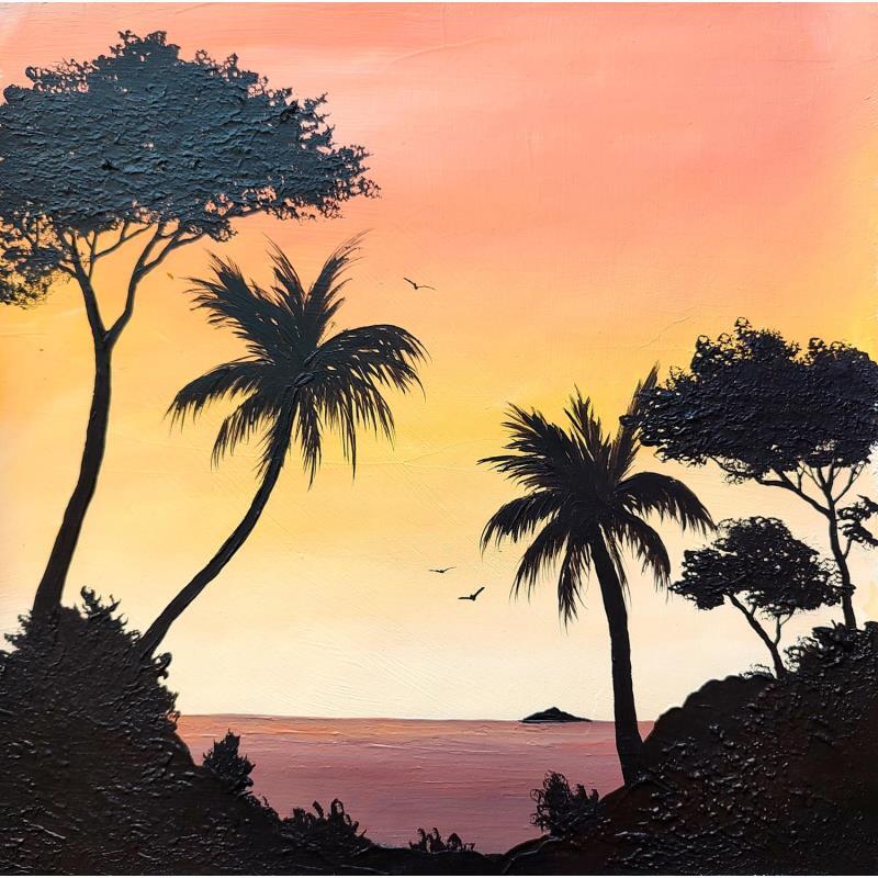 Peinture Début de soirée  par Blandin Magali | Tableau Figuratif Paysages Huile