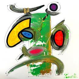 Peinture YAKO par Perrotte | Tableau Art Singulier Acrylique, Huile