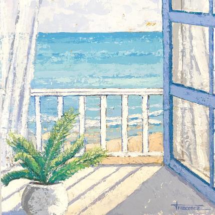 Painting Brisa del mediterràneo by Escobar Francesca | Painting Figurative Acrylic, Wood Landscapes, Marine