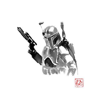 Gemälde Boba Fett von Péchane | Gemälde Figurativ Tinte