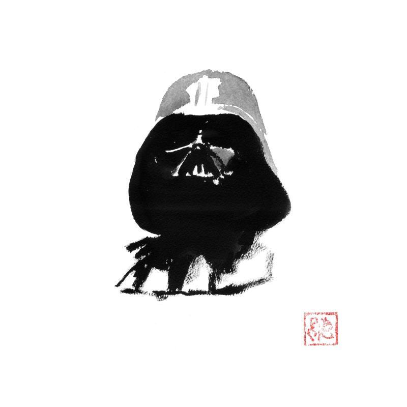 Gemälde Darth Vader under light von Péchane | Gemälde Figurativ Tinte