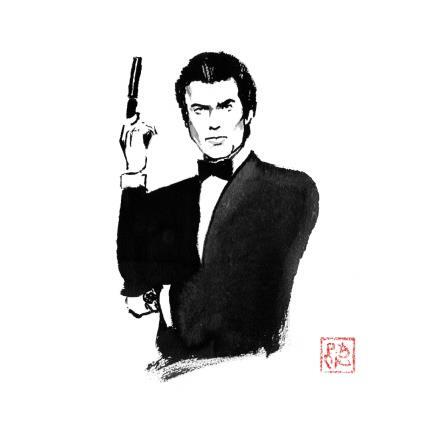 Painting James Bond, Pierce Brosnan by Péchane | Painting Figurative Ink